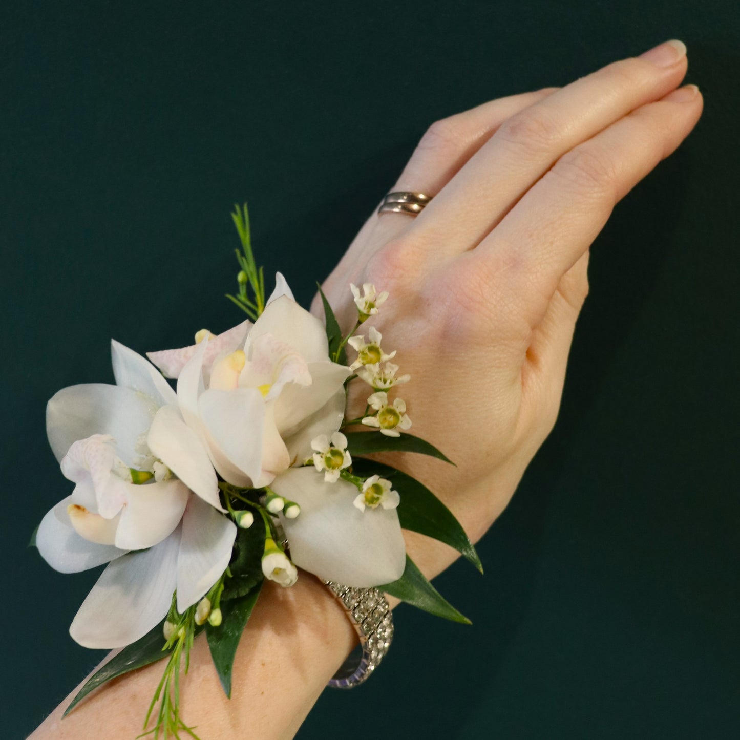 mini orchid wrist corsage