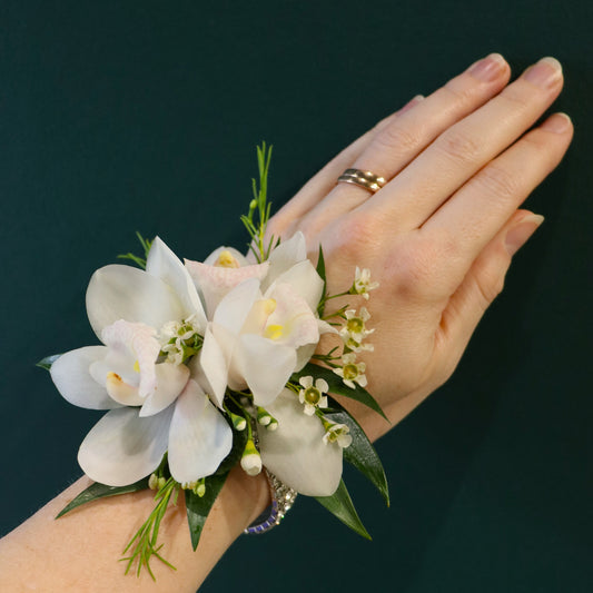 mini orchid wrist corsage