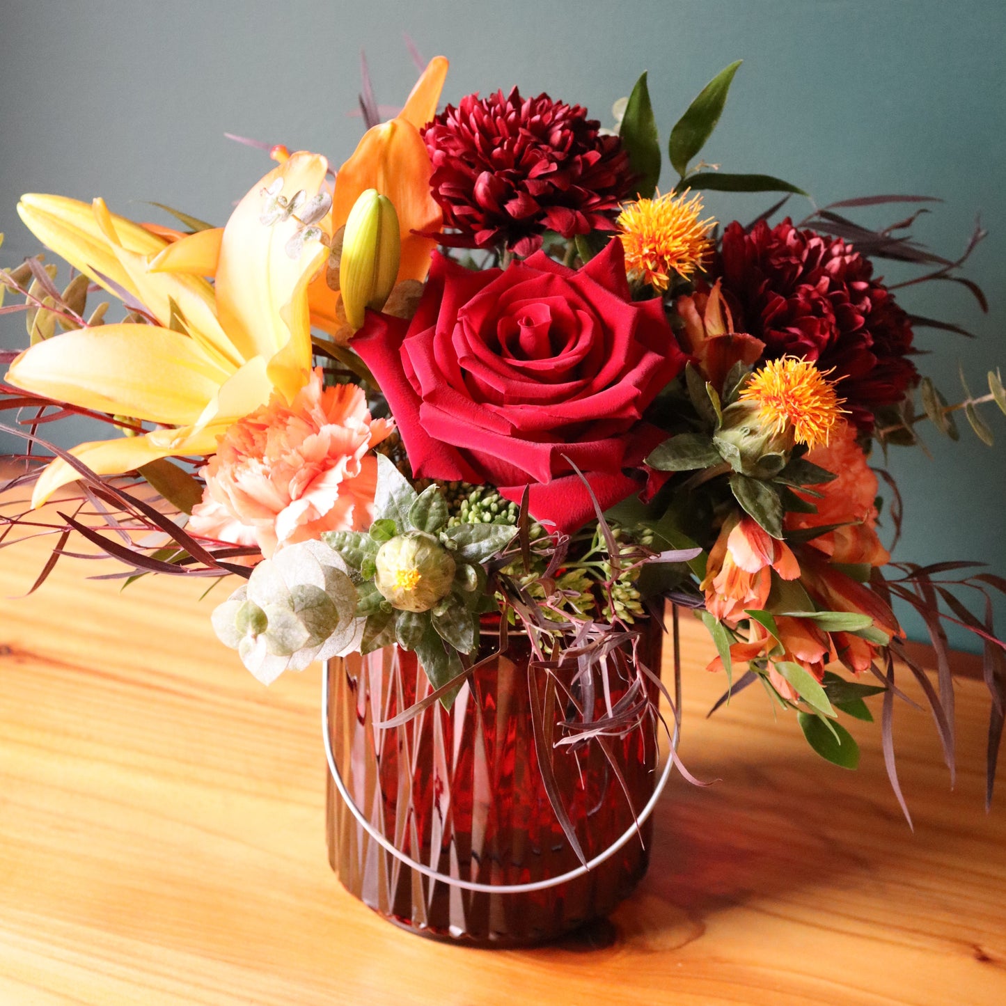 Ruby Ember Vase Arrangement
