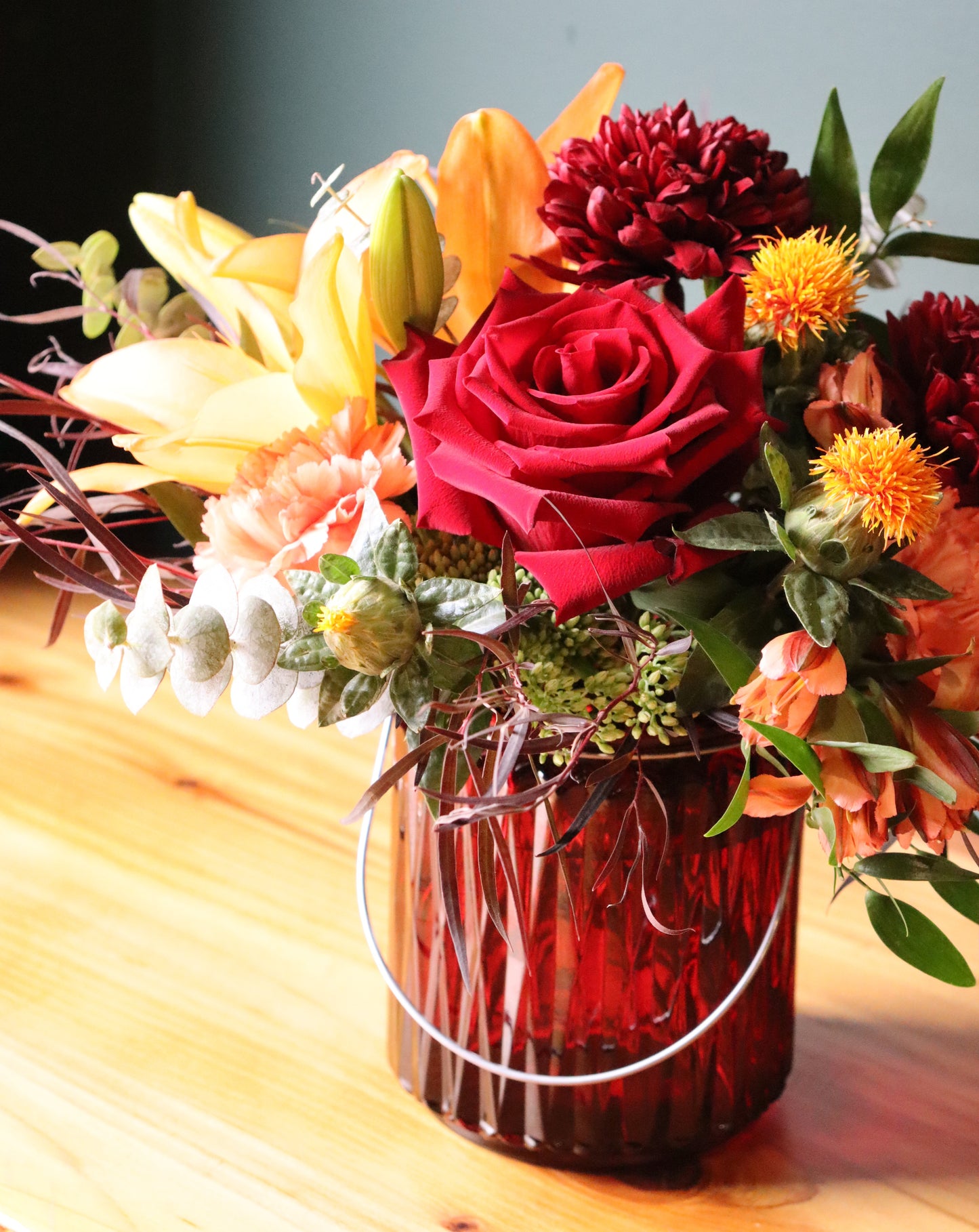 Ruby Ember Vase Arrangement