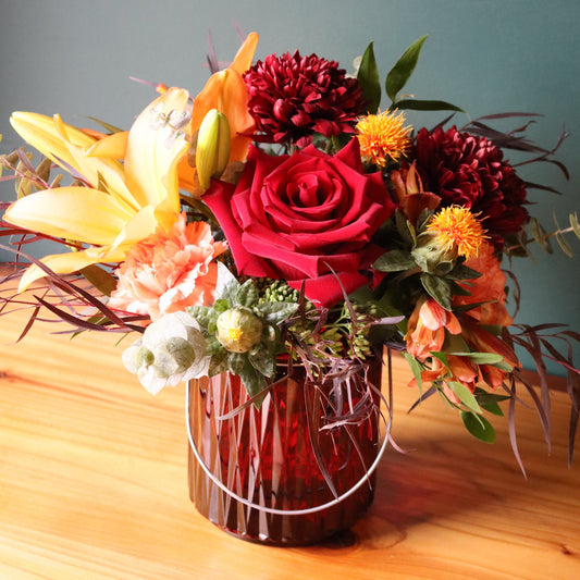 Ruby Ember Vase Arrangement